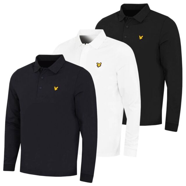 Lyle & Scott Mens Golf Lightweight Regular Fit Long Sleeve Polo Shirt