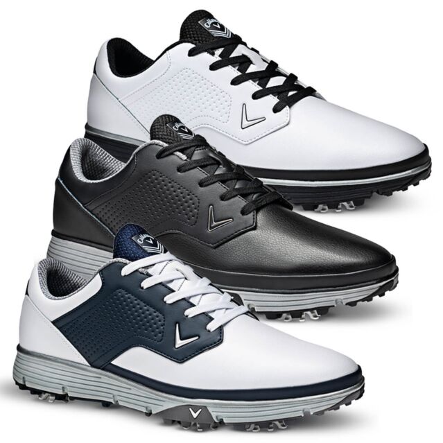 Callaway Golf Mens Mission Spiked Waterproof Leather Comfort Golf Shoes