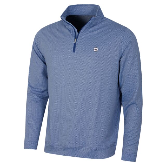 Peter Millar Mens Perth Birdseye Performance Quarter Zip Sweater