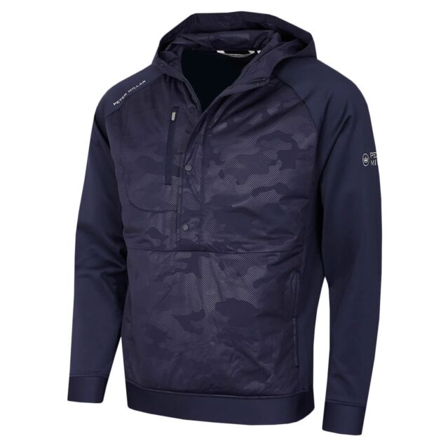 Peter Millar Mens Pursuit Half Snap Regualr Fit Micro Padded Hoody