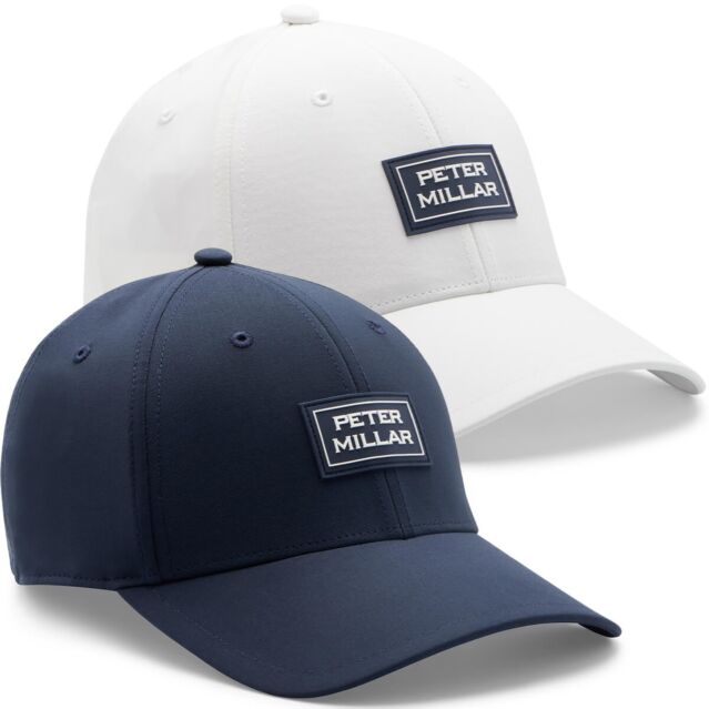 Peter Millar Mens Pursuit Performance Stacked Logo Hat Golf Baseball Cap
