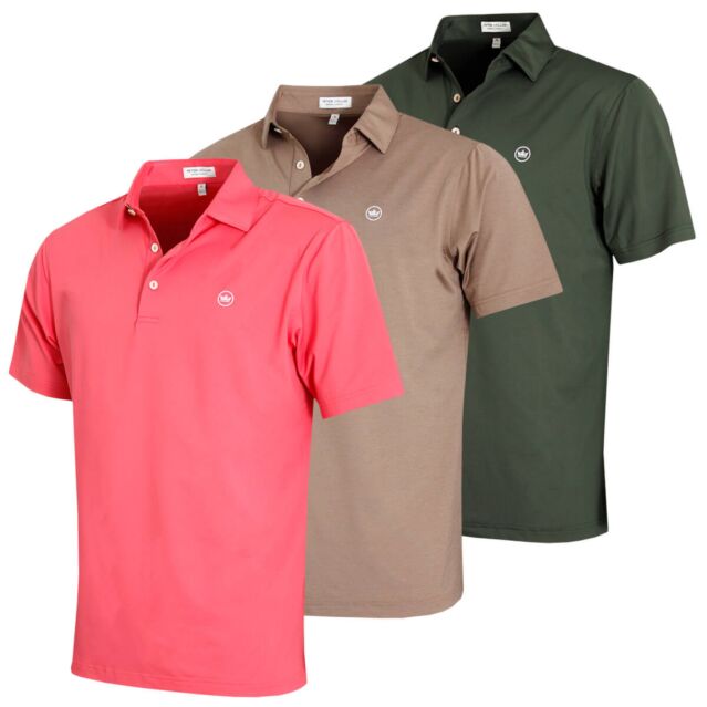 Peter Millar Mens Solid Performance Stretch Wicking Golf Polo Shirt