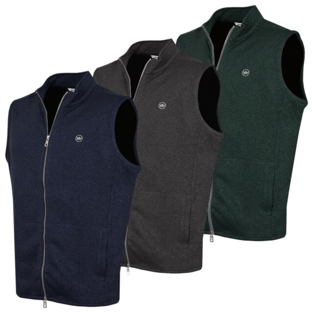 Peter Millar Mens Crown Fleece Water Resistant Thermal Zip Up Golf Gilet