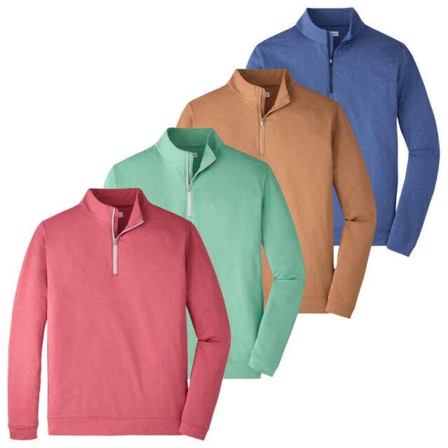 Peter Millar Mens Perth Melange Performance Quarter Zip Golf Sweater