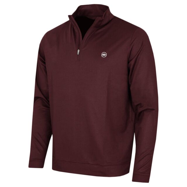 Peter Millar Mens Perth Herringbone Performance Quarter Zip Golf Sweater