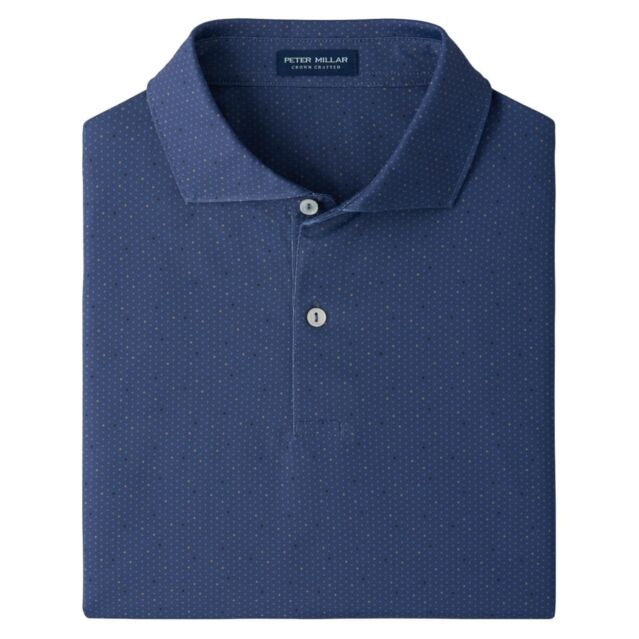 Peter Millar Mens Tenuto Performance Geometric Print Golf Polo Shirt