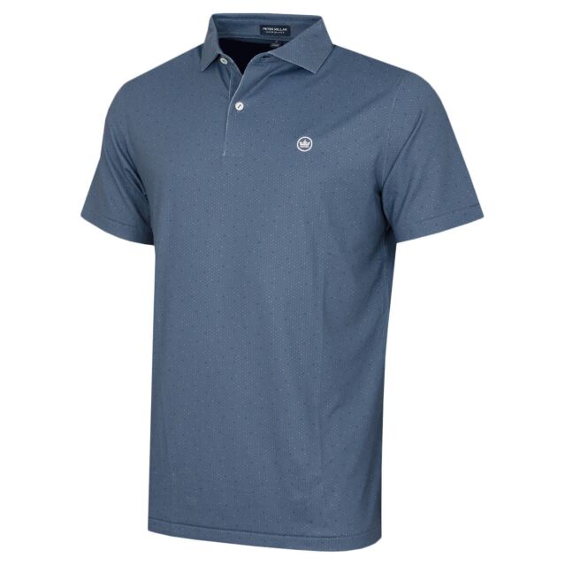 Peter Millar Mens Tenuto Performance Geometric Print Golf Polo Shirt