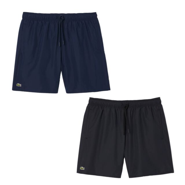 Lacoste Mens Mid Length Monochrome Recycled Swim Shorts