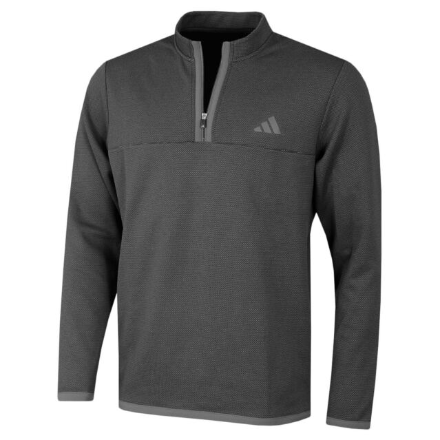 adidas Golf Mens Microdot Quarter Zip Stretch Recycled Soft Sweater