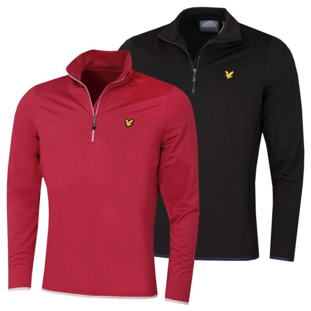 Lyle & Scott Mens Tech 1/4 Zip Midlayer Moisture Wicking Golf Sweater
