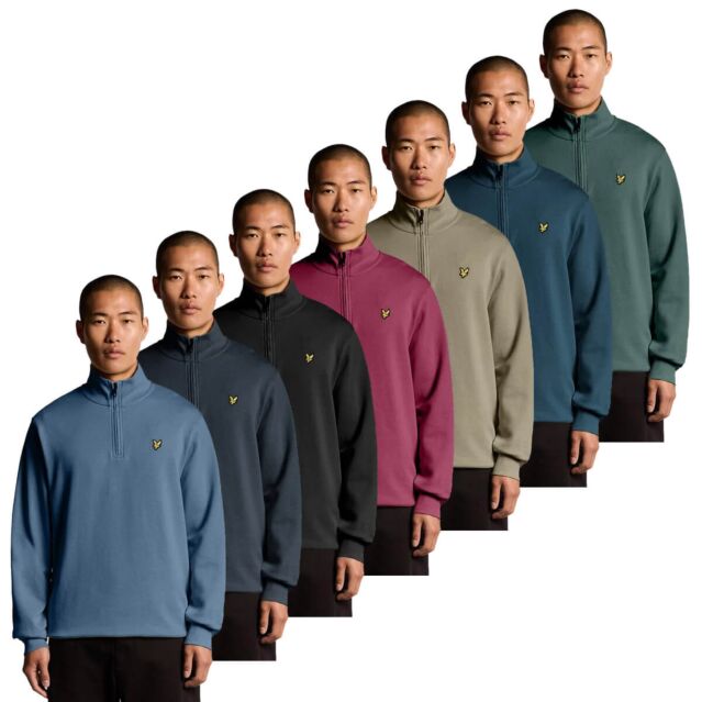 Lyle & Scott Mens Quarter Zip Cotton Soft Pullover Golf Sweater