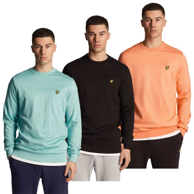Lyle & Scott Mens Crew Neck Fly Fleece Stretch Lightweight Sweater