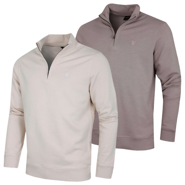 Lyle & Scott Mens Superfine Quarter Zip Cotton Loopback Golf Sweater