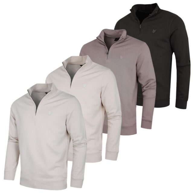 Lyle & Scott Mens Superfine Quarter Zip Cotton Loopback Golf Sweater