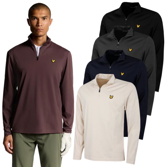 Lyle & Scott Mens Golf Course Midlayer Premium Quarter Zip Classic Sweater
