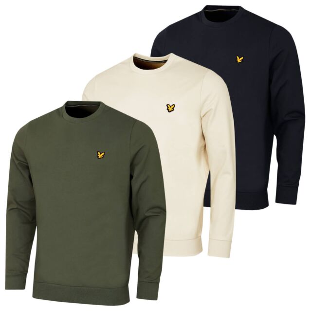 Lyle & Scott Mens 2026 Crew Neck Fly Fleece Durable Versatile Golf Sweater