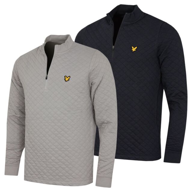 Lyle & Scott Mens Golf Quilted Lightweight Half Zip Midlayer Sweater