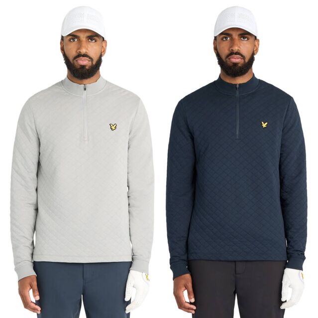 Lyle & Scott Mens Golf Quilted Lightweight Half Zip Midlayer Sweater