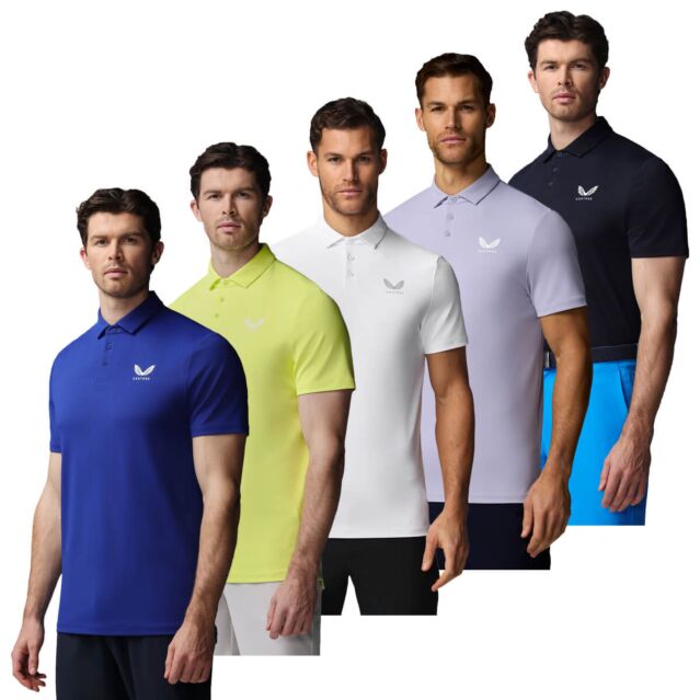 Castore Mens Essential SS Wicking Breathable Golf Polo Shirt