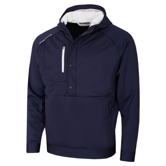Peter Millar Mens Weld Lightweight 4-Way Stretch Half Snap Hoodie Hoody