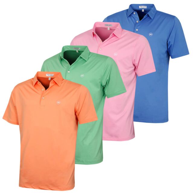 Peter Millar Mens Solid Performance Stretch Wicking Golf Polo Shirt