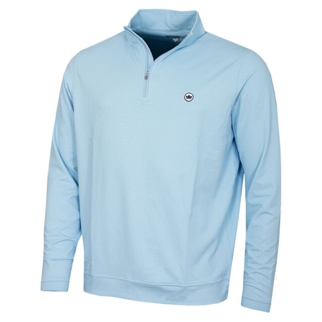 Peter Millar Mens Perth Birdseye Performance 1/4 Zip Golf Stretch Sweater