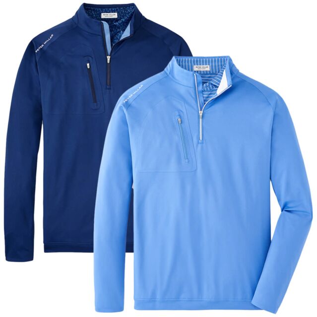 Peter Millar Mens Verge Performance Quarter-Zip Wicking Golf Sweater