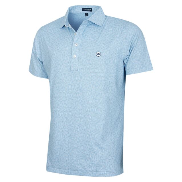 Peter Millar Mens Avenue Performance Print Stretch Golf Jersey Polo Shirt
