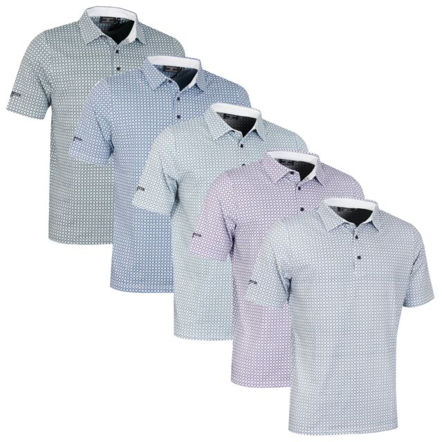 Glenmuir Mens Irvine Moisture Wicking UV Protection Golf Polo Shirt