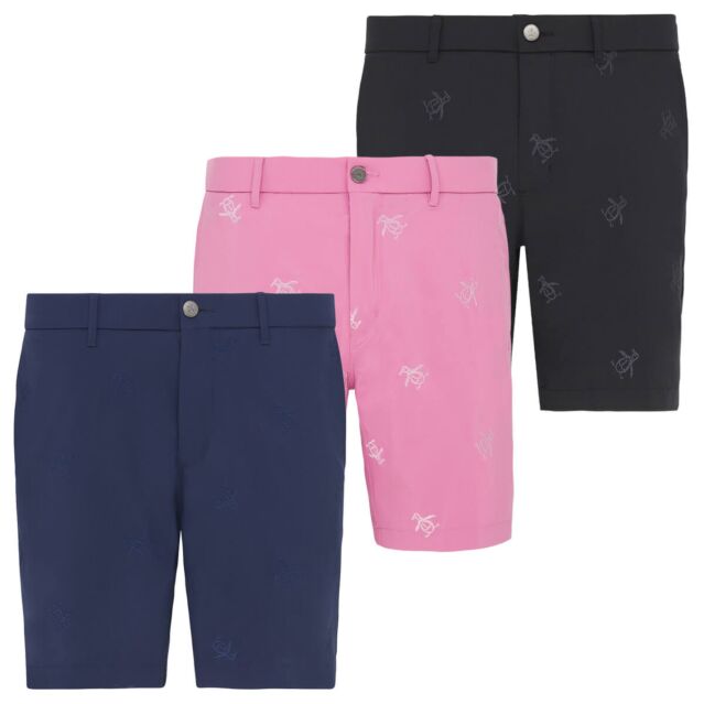Original Penguin Mens Space Dye Pete Embroidered 4-Way Stretch Golf Shorts