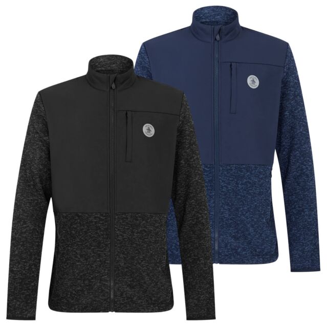 Original Penguin Mens Midweight 90s Colourblock Thermal Fleece Golf Jacket