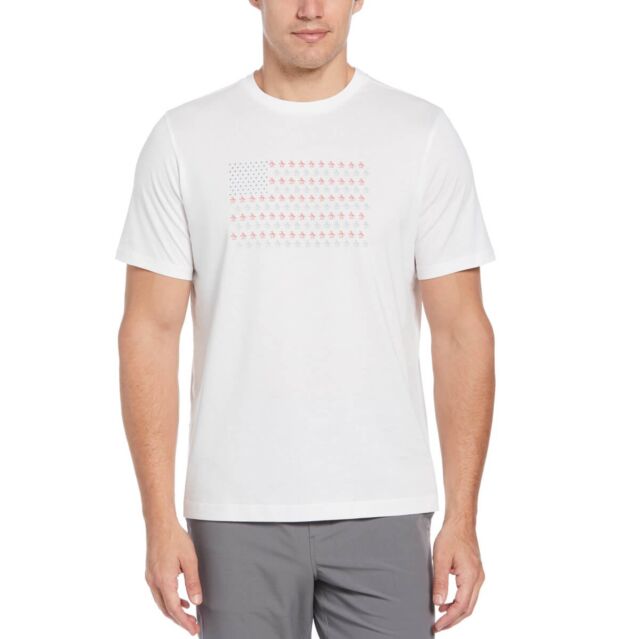 Original Penguin Mens Americana Pete Graphic Crew Neck Cotton Golf T-Shirt