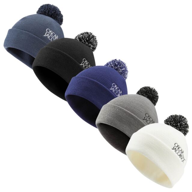 Oscar Jacobson Mens Knitted II Thermal Comfort One Size Pom Pom Hat