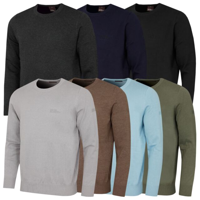 Oscar Jacobson Mens Westfield Crew Neck Soft Knit Golf Sweater