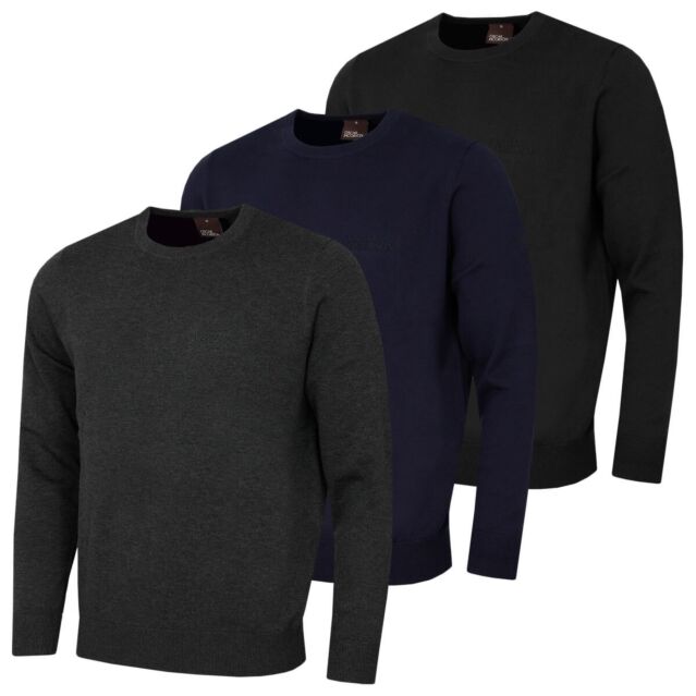 Oscar Jacobson Mens Westfield Crew Neck Soft Knit Golf Sweater