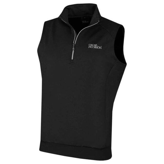 Oscar Jacobson Mens Trent Sleeveless Half Zip Stretch Knitted Golf Vest