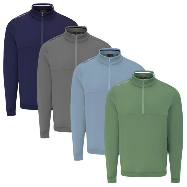 Oscar Jacobson Mens Westland Midlayer 1/4 Zip Breathable Golf Sweater