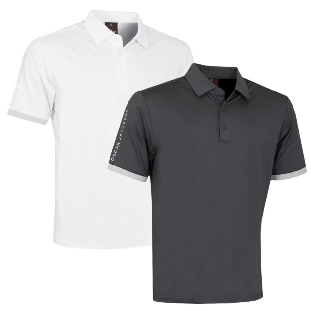 Oscar Jacobson Mens Riviera Four Way Stretch UPF 50+ Golf Polo Shirt