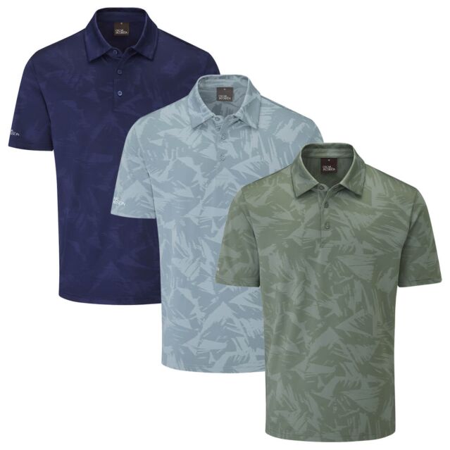 Oscar Jacobson Mens Bulkeley 4-Way Stretch UPF 50+ Golf Polo Shirt