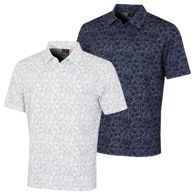 Oscar Jacobson Mens Hollow Moisture Wicking UPF 50+ Golf Polo Shirt