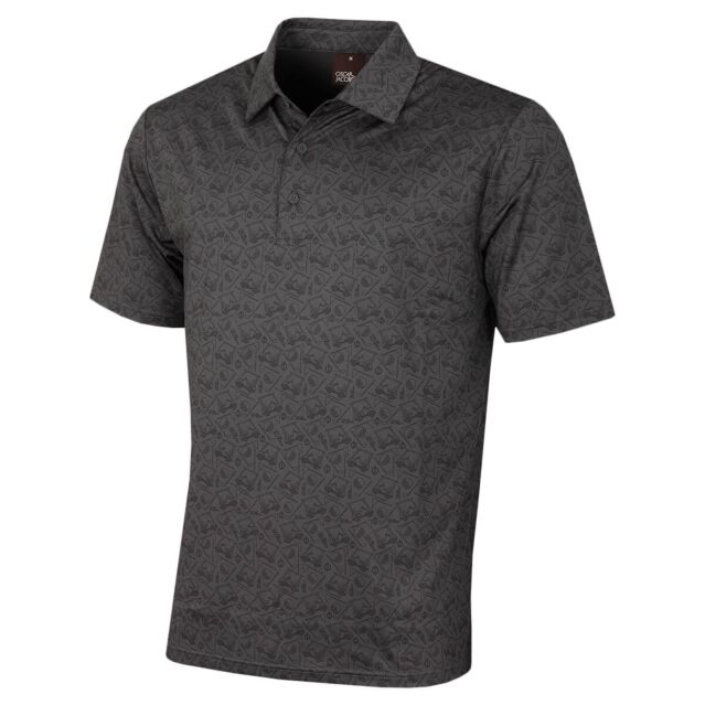 Oscar Jacobson Mens Sonic UV Protection 3 Button Stretch Golf Polo Shirt