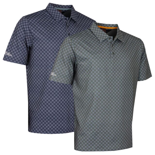 Oscar Jacobson Mens Guildford Lightweight Quick Dry Print Golf Polo Shirt