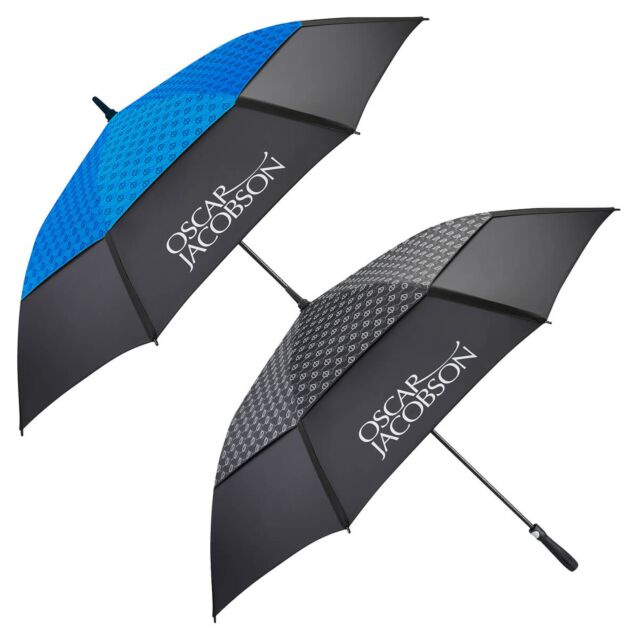 Oscar Jacobson Mens Geo Print 64 Inch Dual Canopy Golf Umbrella