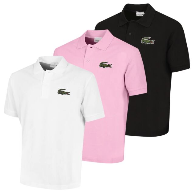 Lacoste Mens Short Sleeve Loose Fit Ribbed Collar Cotton Polo Shirt