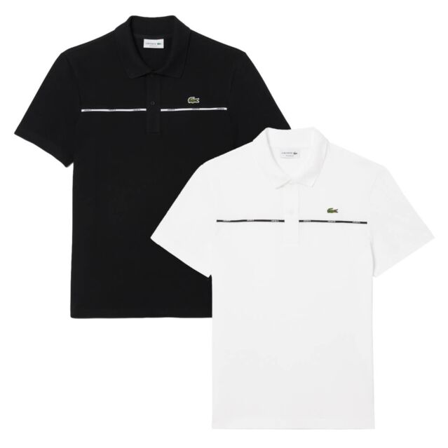 Lacoste Mens Regular Fit L.12.12 Cotton Piqu� Trim Straight Cut Polo Shirt