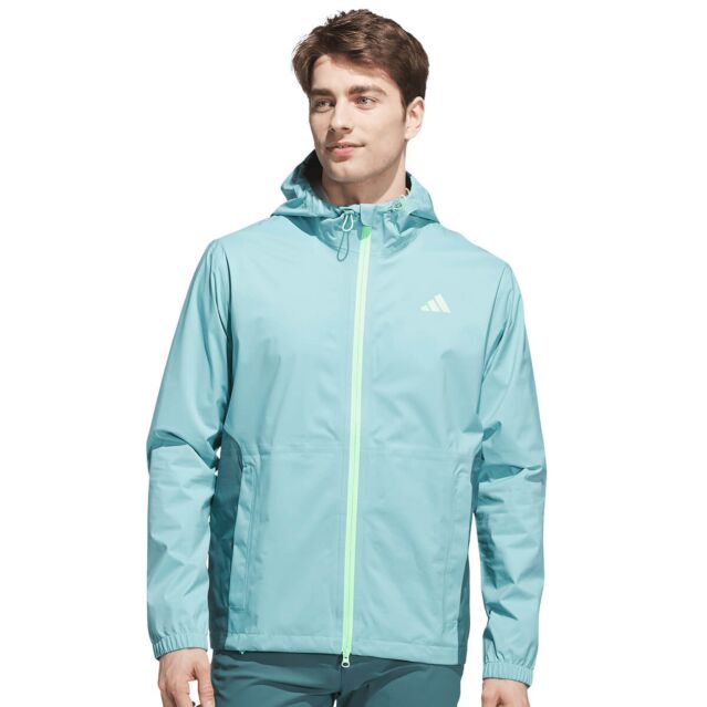 adidas Golf Mens 2026 RAIN.RDY Hooded Lightweight Elasticated Full Zip Jacket
