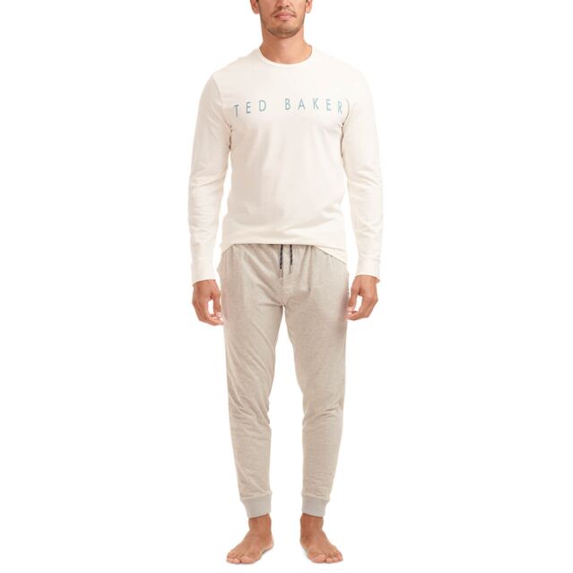 Ted Baker Mens Long Sleeve Loungewear Cotton Jersey Luxury Pyjama Gift Set