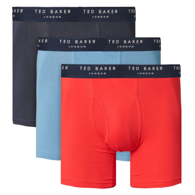Ted Baker Mens 3-Pack Flexible Breathable Contour Pouch Cotton Boxer Briefs