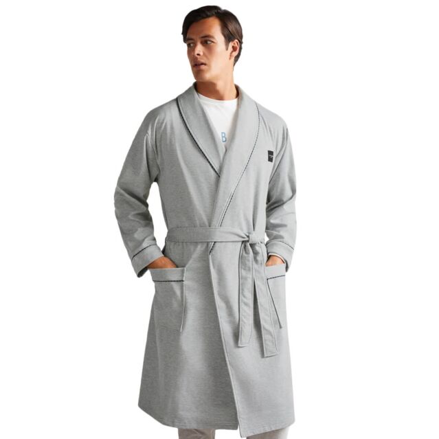 Ted Baker Mens Brushed Ponte Robe Pockets Contrast Piping Dressing Gown