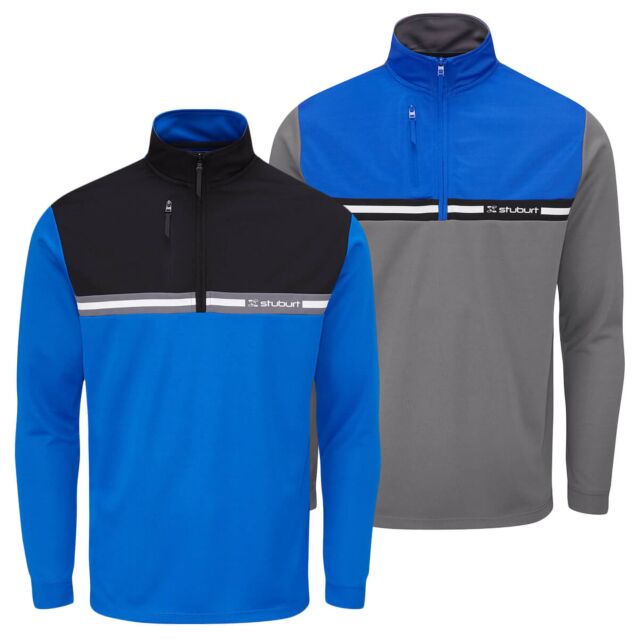 Stuburt Mens Flitton Half Zip Windproof Golf Midlayer Sweater